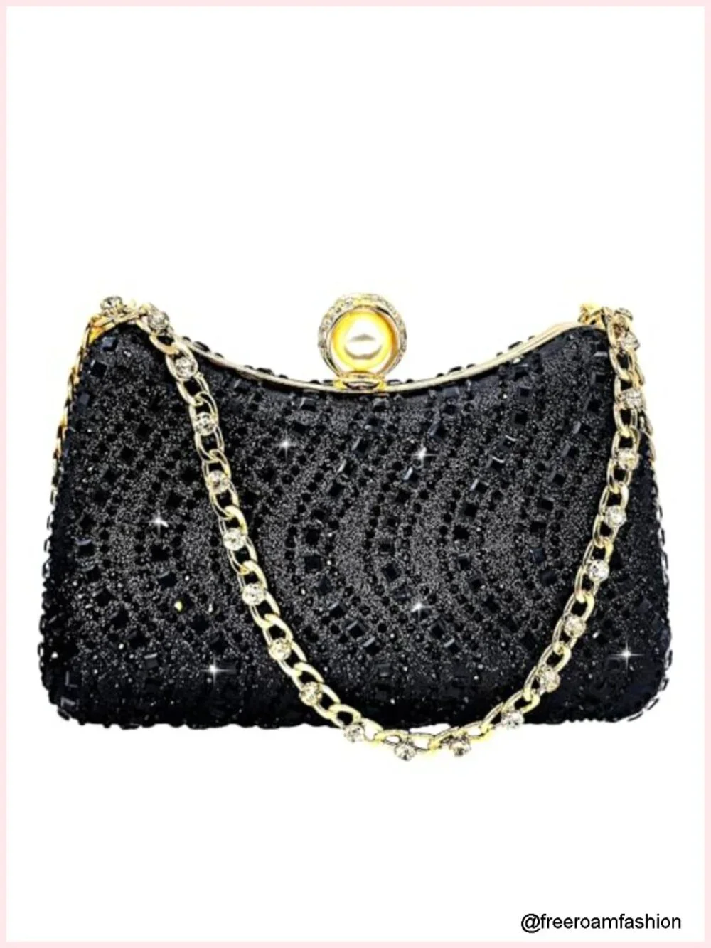Mini Rhinestone Clutch Purse for Women Evening Handbag Chain Clutch Bag